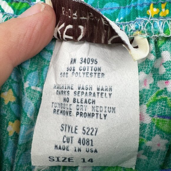 1980s pants floral vibrant vintage 80s Prestige slacks Pants woman’s size 14 - Picture 7 of 11